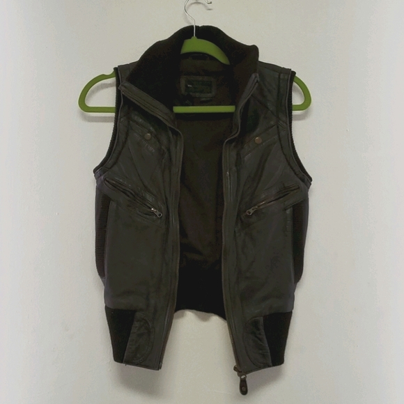 Mango Jackets & Blazers - Mango genuine leather brown vest